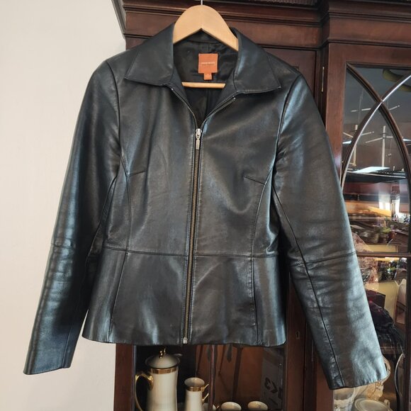 Black Leather Jacket // Size M // Anonymous by John Carlisle // EUC - Picture 3 of 9